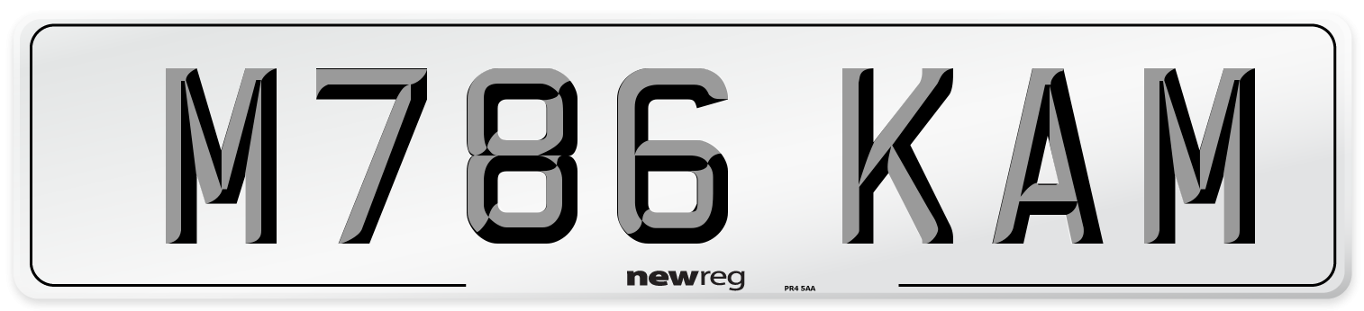 M786 KAM Number Plate from New Reg